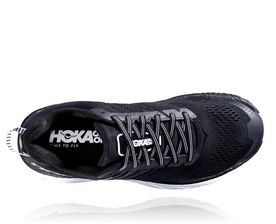 Zapatillas Asfalto Hoka One One Mujer - Clifton 6 - Negras/Blancas - QER150836